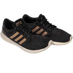 ADIDAS WOMEN'S CLOUDFOAM ATHLETIC SHOES SIZE 9 BLACK GOLD SNEAKERS RUNNING